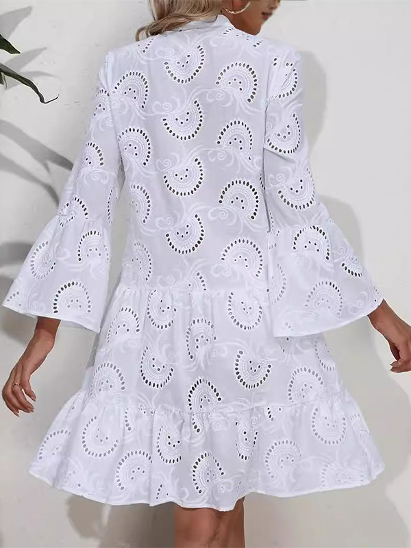 White Lace Shirt Dress