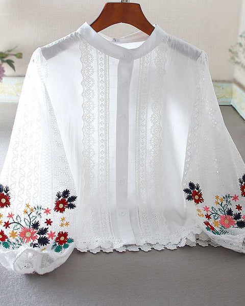 Embroidery Lace Shirt