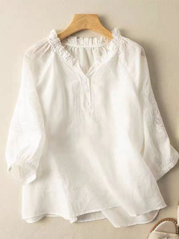 Embroidery Button-Front Shirt
