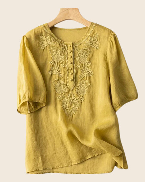 Embroidery Button-Front Shirt