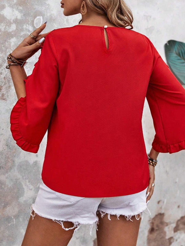 Solid Frilled Tee