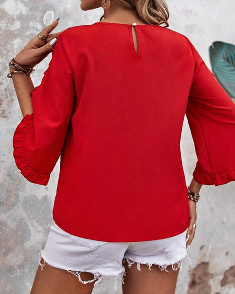 Solid Frilled Tee