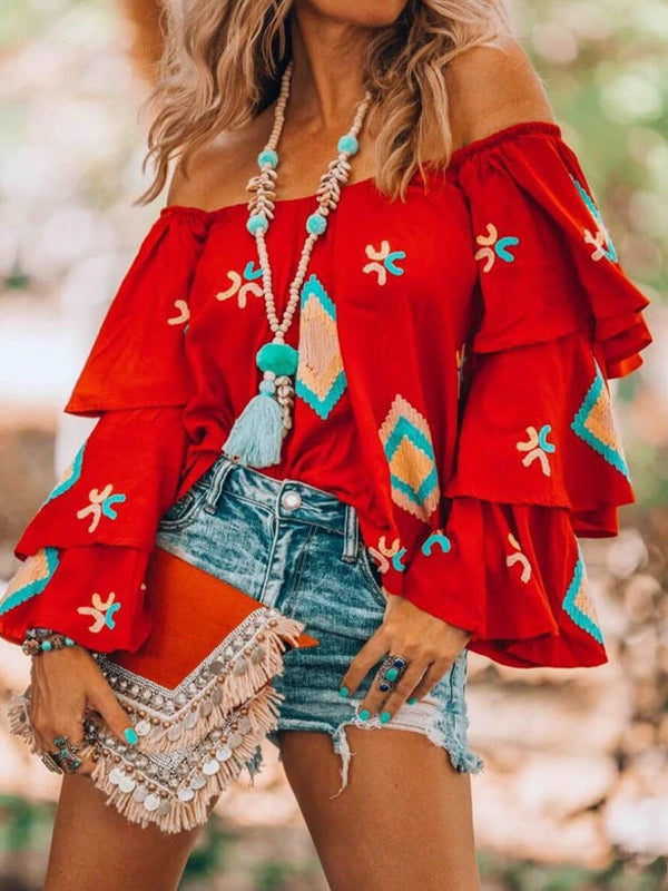 Printed Off-Shoulder Top