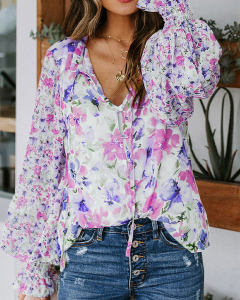 Printed Button-Front Shirt