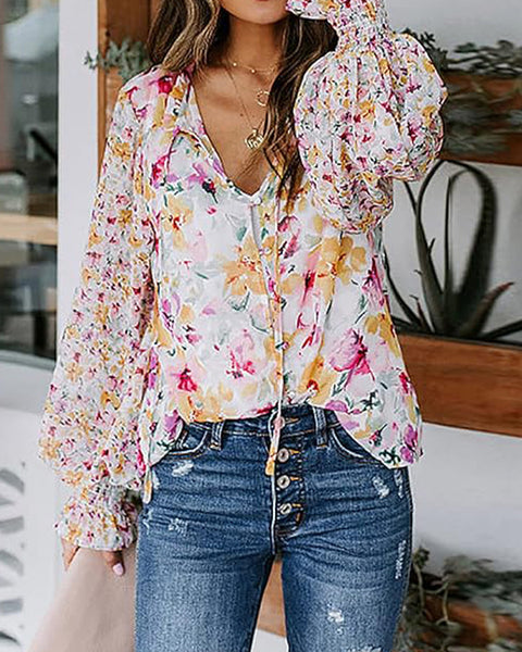 Printed Button-Front Shirt