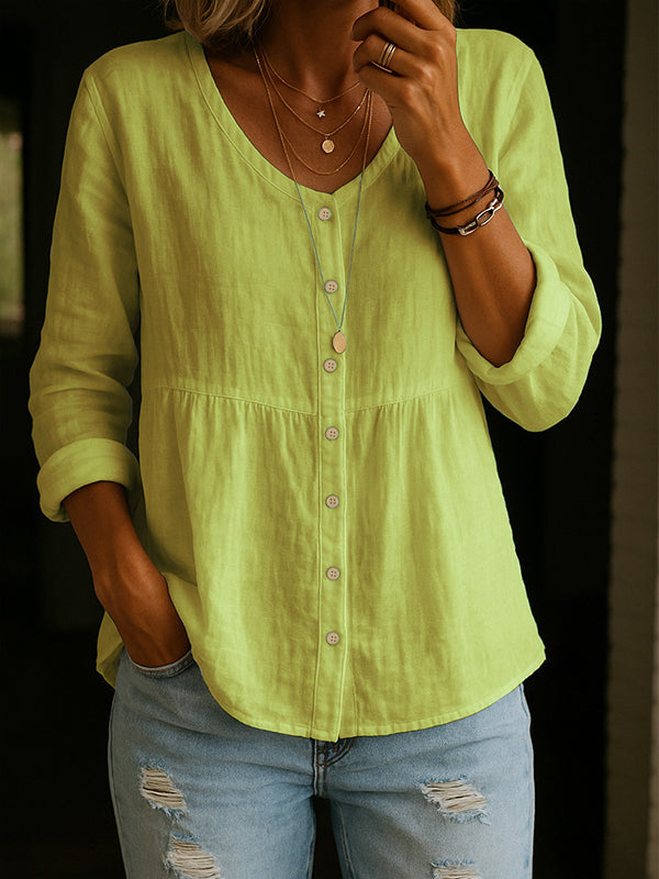 Solid Button-Front Shirt