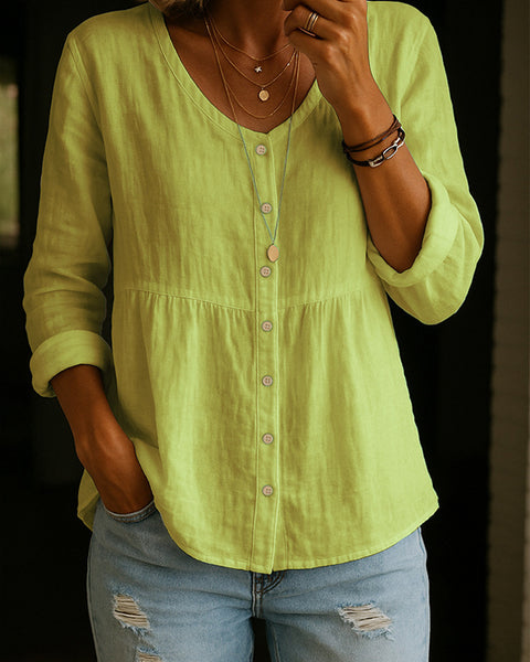 Solid Button-Front Shirt