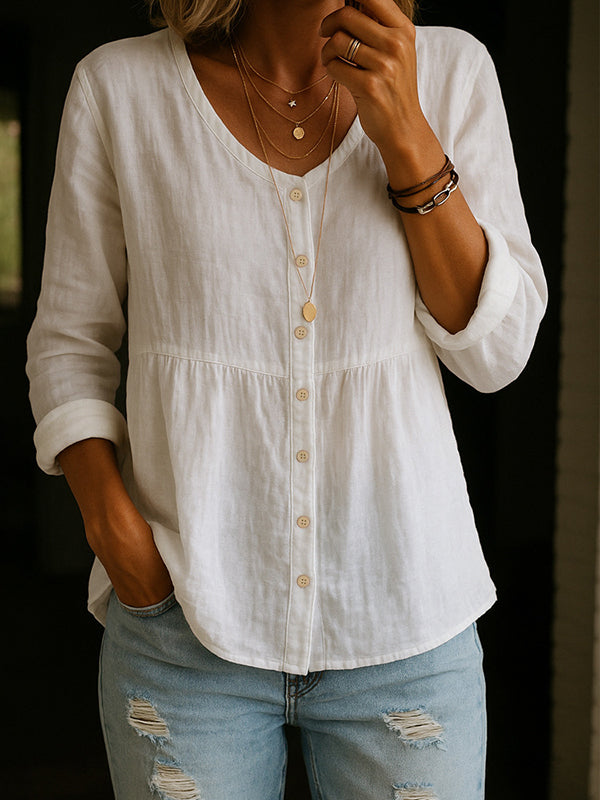 Solid Button-Front Shirt