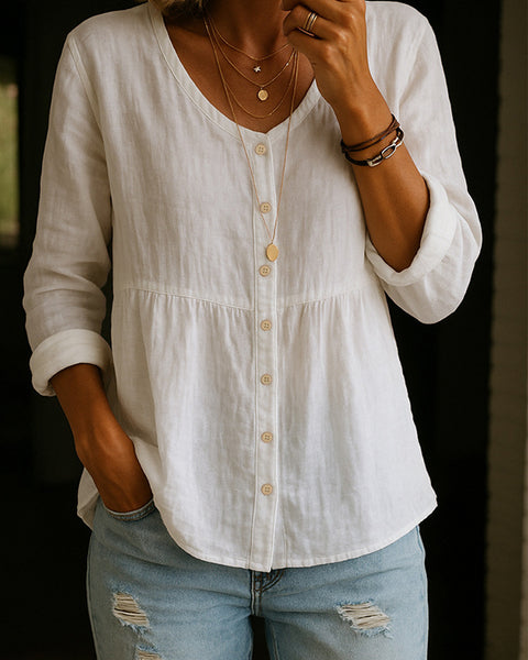 Solid Button-Front Shirt