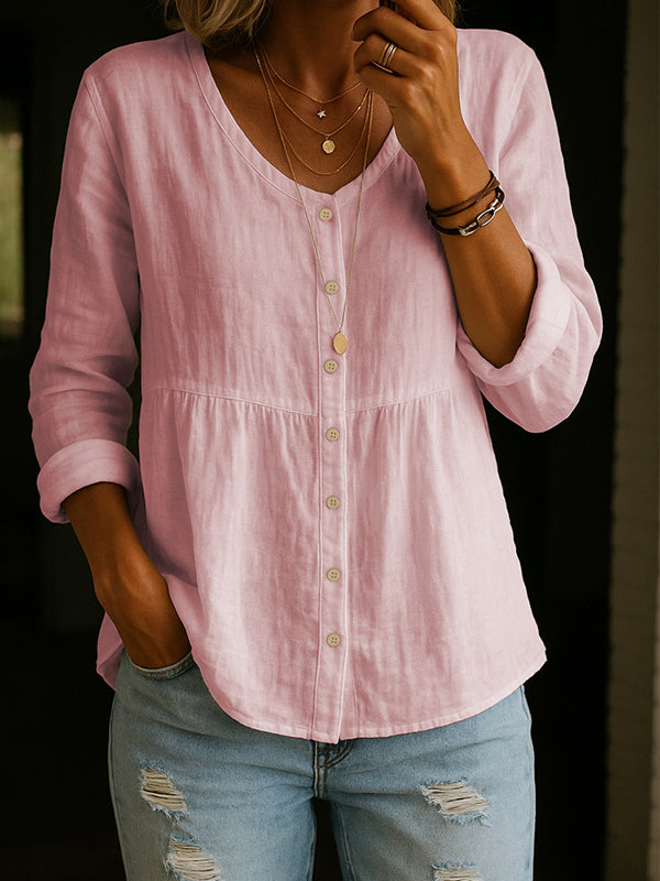 Solid Button-Front Shirt