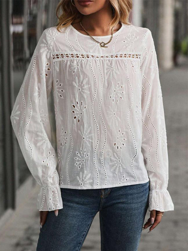 Bell-Sleeve Lace Shirt