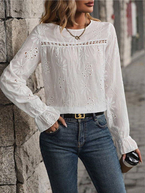 Bell-Sleeve Lace Shirt