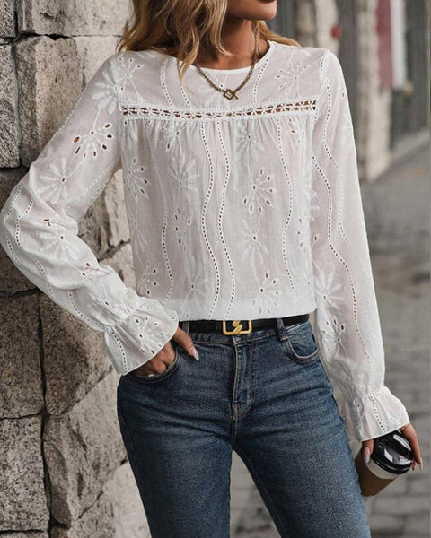 Bell-Sleeve Lace Shirt