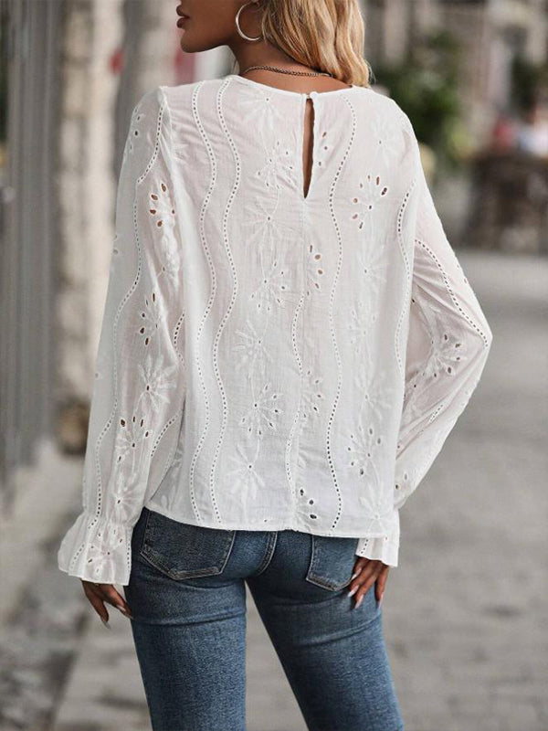 Bell-Sleeve Lace Shirt