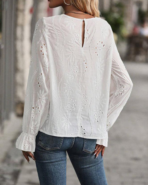 Bell-Sleeve Lace Shirt