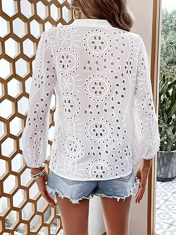 Button Front Lace Shirt