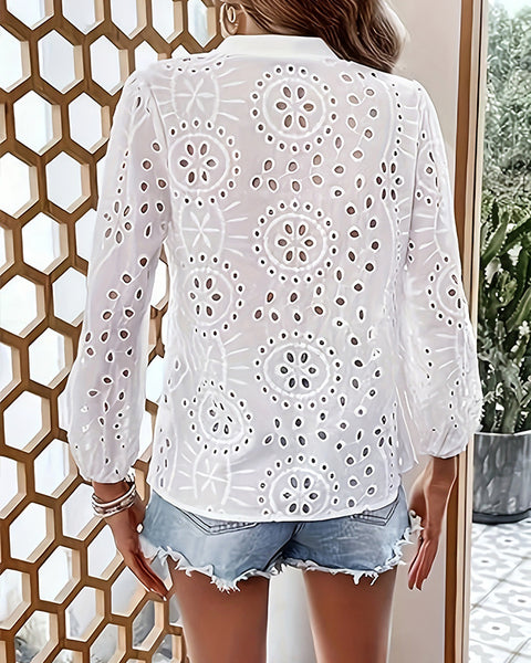 Button Front Lace Shirt
