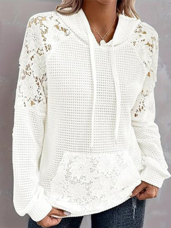 Solid Lace-Combo Hoodie