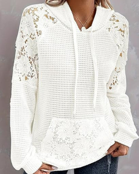 Solid Lace-Combo Hoodie