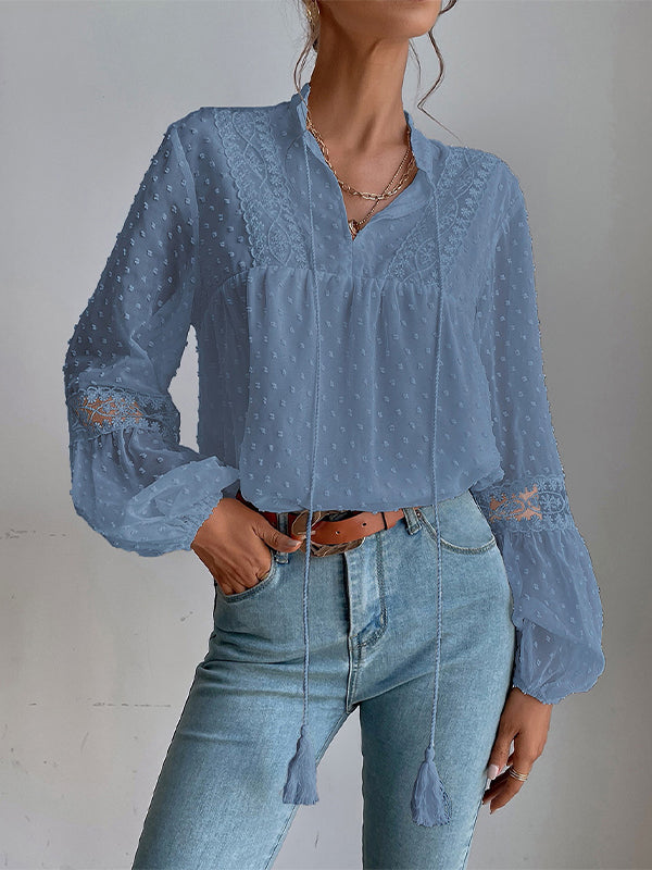 Lace-Combo Dot Shirt