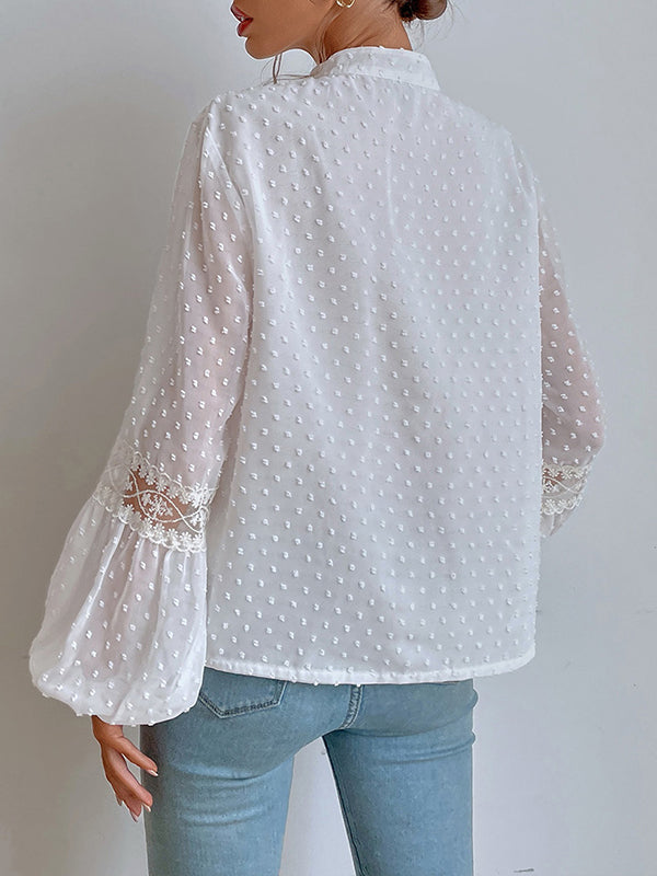 Lace-Combo Dot Shirt