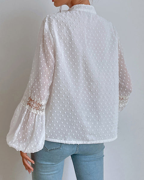 Lace-Combo Dot Shirt