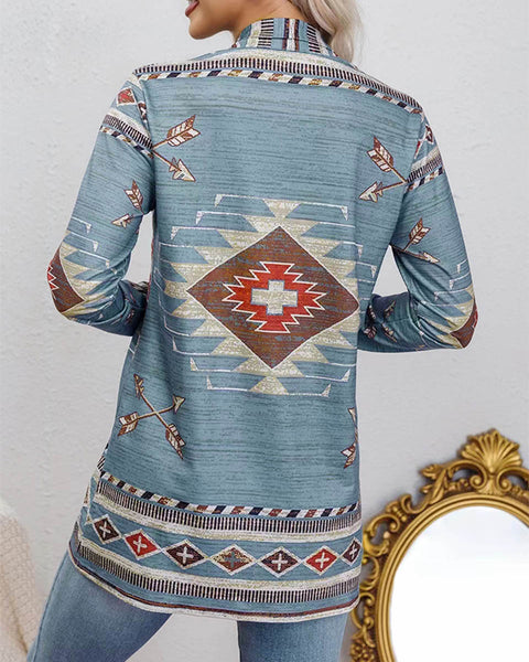 Printed Open-Front Duster