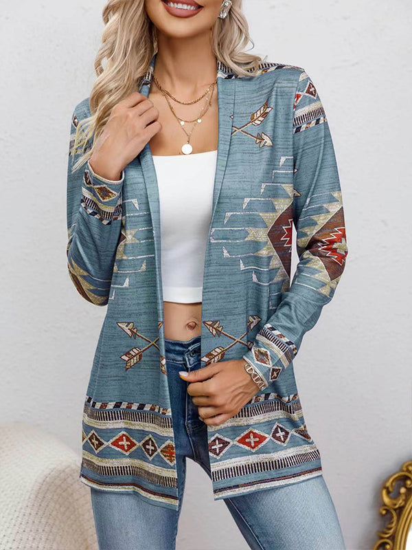 Printed Open-Front Duster