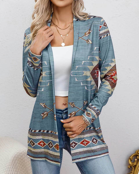 Printed Open-Front Duster