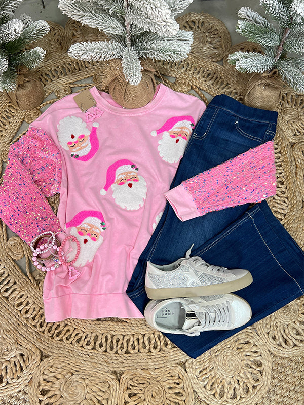 Santa Sequin Sweatshirt