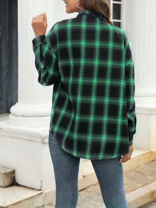Plaid Button-Front Shirt