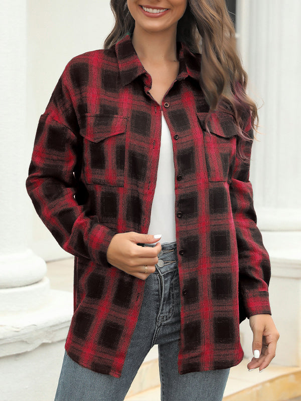 Plaid Button-Front Shirt