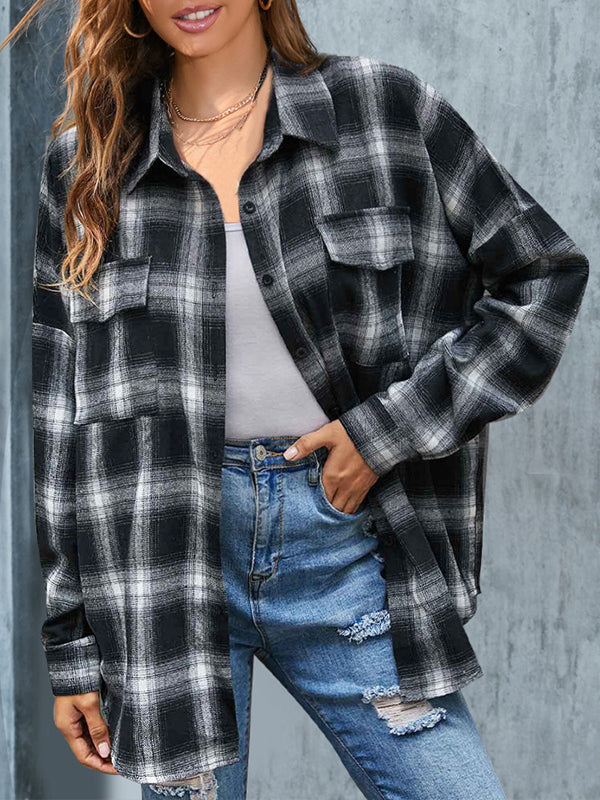 Plaid Button-Front Shirt