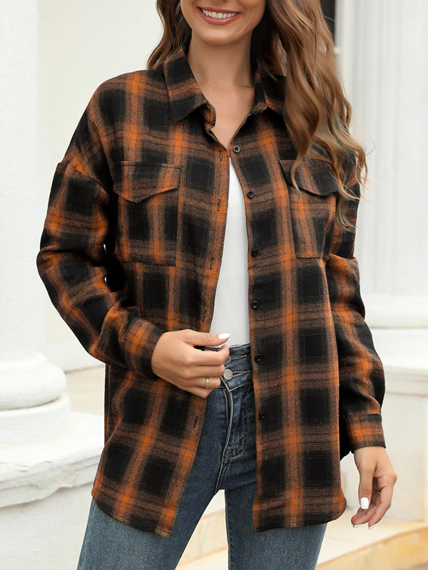 Plaid Button-Front Shirt