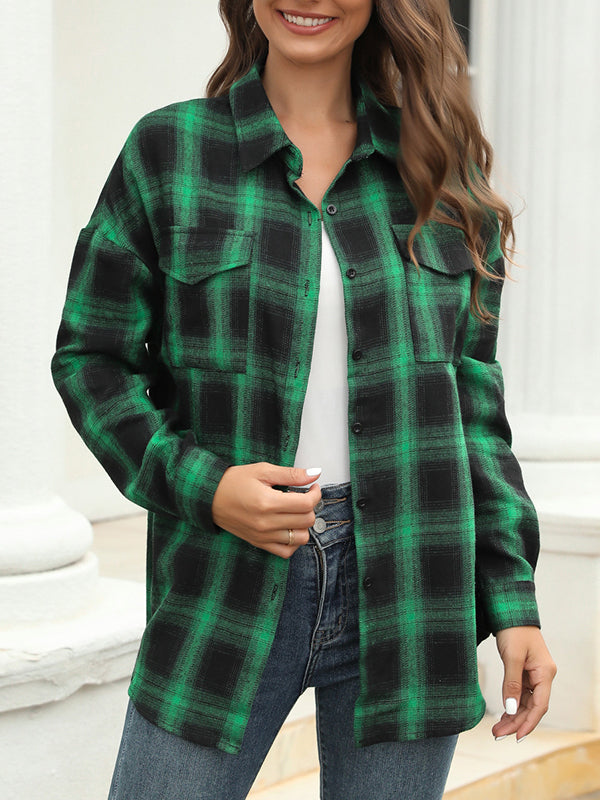 Plaid Button-Front Shirt