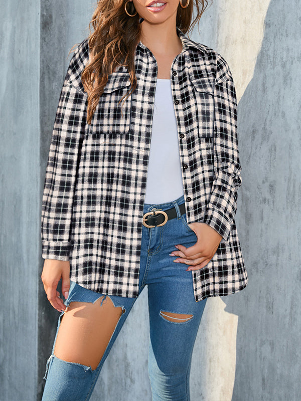 Plaid Button-Front Shirt