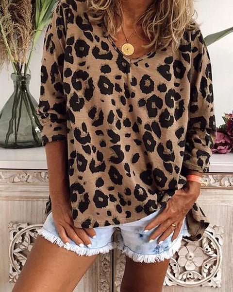 Leopard V-Neck Tee