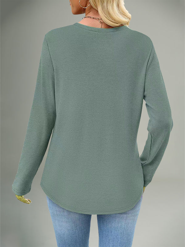 Waffle Top with Chest Pocket