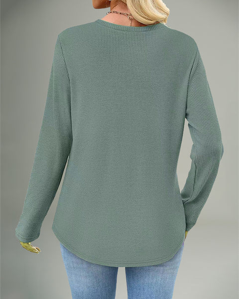 Waffle Top with Chest Pocket